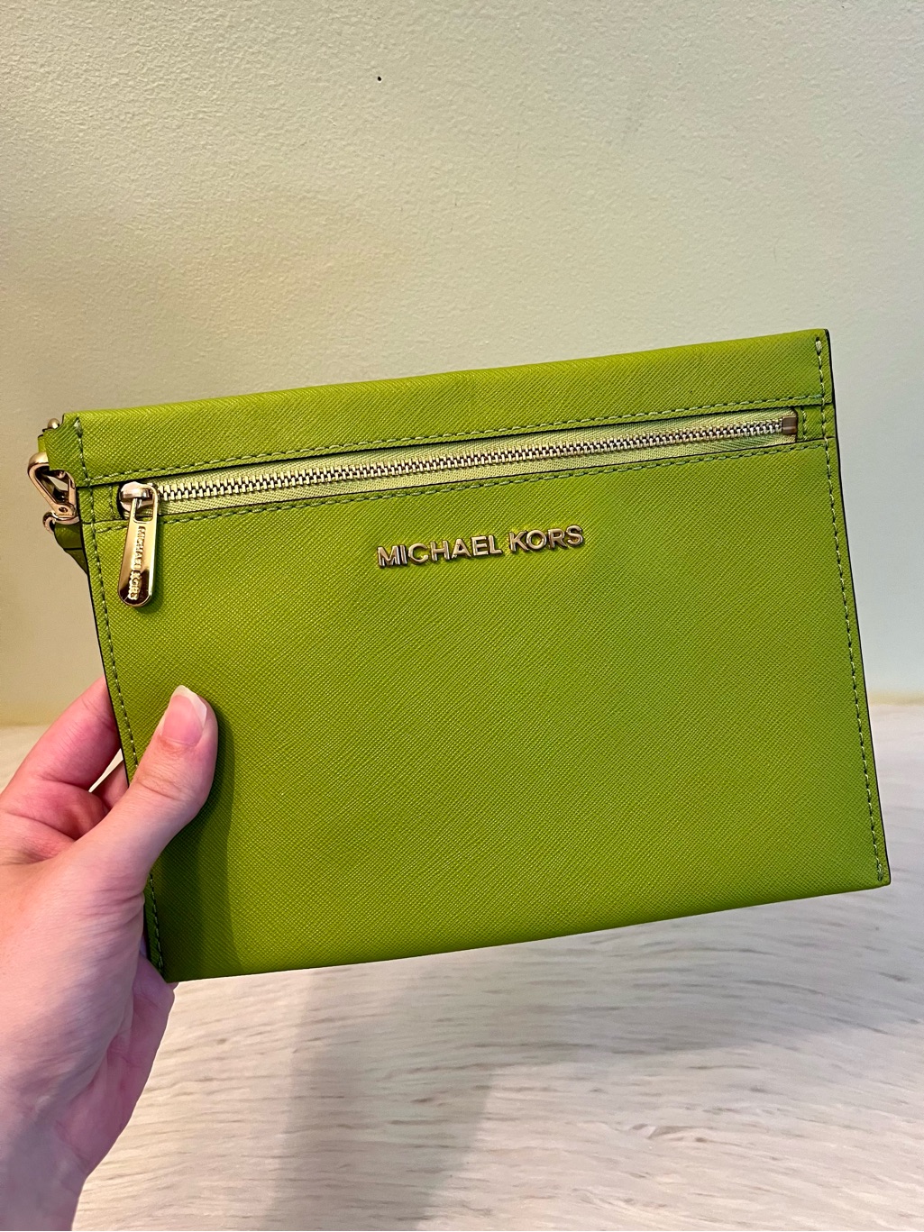 Michael Kors Jet Set Lime Green Flat Wristlet